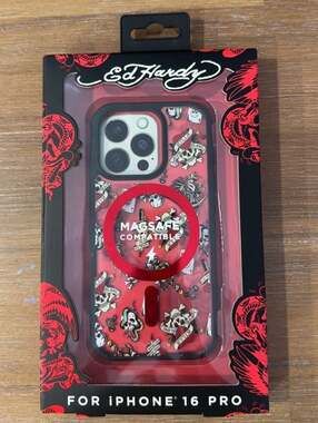 Ed Hardy MagSafe Compatible Phone Case for iPhone 16 Pro